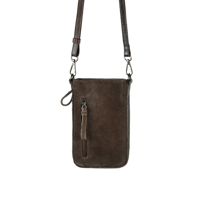 Preview: PHONE WALLET SUEDE BROWN